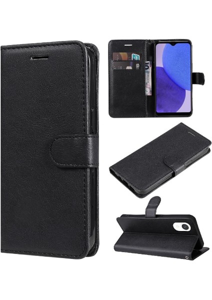 Samsung Galaxy A23E Klasik Katı Renk Için Flip Case Kart Yuvası ile Yüksek (Yurt Dışından)