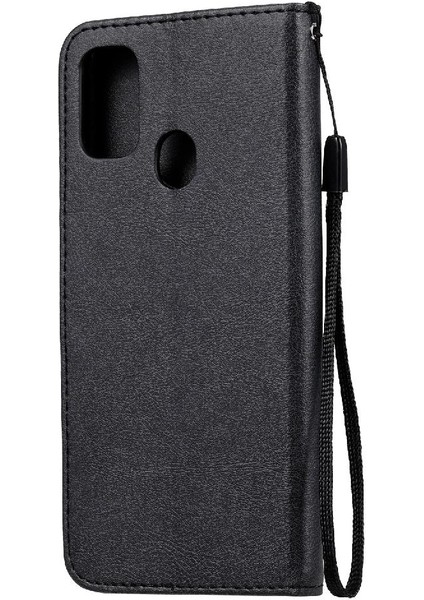 Samsung Galaxy M30S Için Flip Case Klasik Katı Renk Kart Yuvası ile Yüksek (Yurt Dışından)