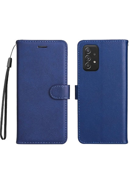 Kart Yuvası Klasik Düz Renk ile Samsung Galaxy A73 5g Için Flip Case (Yurt Dışından)