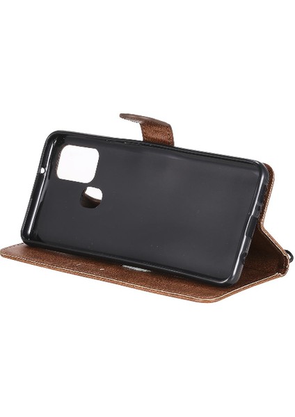 Kart Yuvası ile Samsung Galaxy A21S Için Flip Case Iş Cüzdan Telefon (Yurt Dışından)