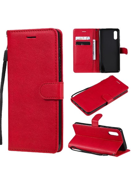 Kart Yuvası Klasik Düz Renk ile Samsung Galaxy A02/M02 Için Flip Case (Yurt Dışından)
