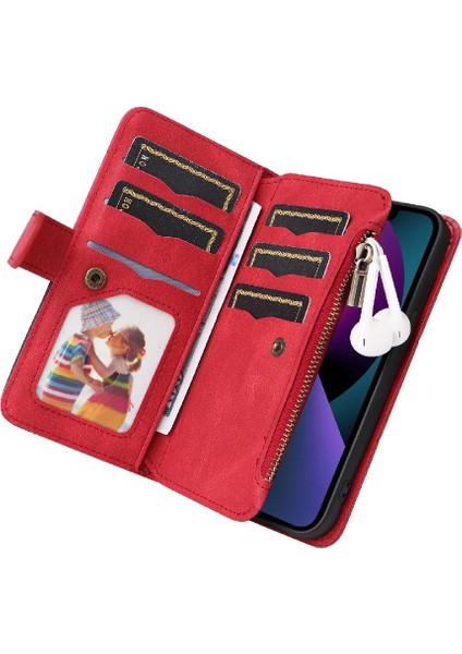IPhone 14 Için Kılıf Kart Yuvası ile Iki Renkli Dikiş Kickstand Koruyucu (Yurt Dışından) indirimleri