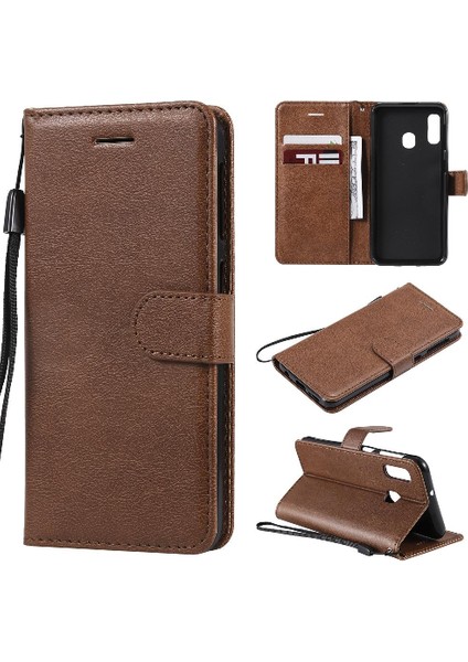 Samsung Galaxy A20E Iş Cüzdan Telefon Kılıfı Için Flip Case Klasik Katı (Yurt Dışından)