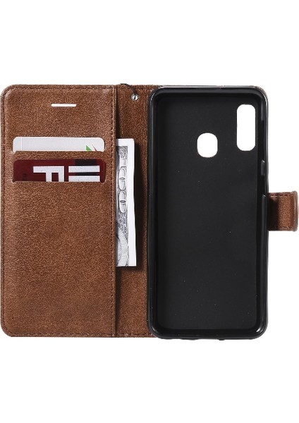 Samsung Galaxy A20E Iş Cüzdan Telefon Kılıfı Için Flip Case Klasik Katı (Yurt Dışından)