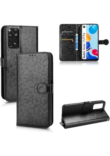 Xiaomi Redmi Için Not 11S Manyetik Toka Geometrik Desen Deri (Yurt Dışından)