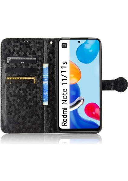 Xiaomi Redmi Için Not 11S Manyetik Toka Geometrik Desen Deri (Yurt Dışından)