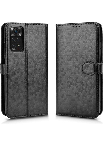 Xiaomi Redmi Için Not 11S Manyetik Toka Geometrik Desen Deri (Yurt Dışından)