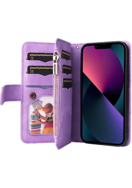 IPhone 14 Için Kılıf Kart Yuvası ile Iki Renkli Dikiş Kickstand Koruyucu (Yurt Dışından) fırsatları