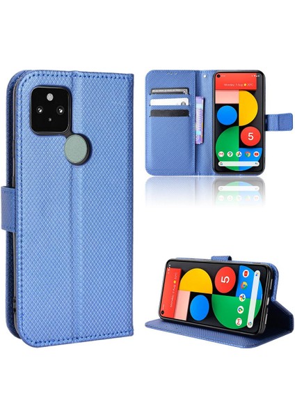 Google Piksel 5 Manyetik Cüzdan Kapak Kart Tutucu Kickstand Için Kılıf (Yurt Dışından)