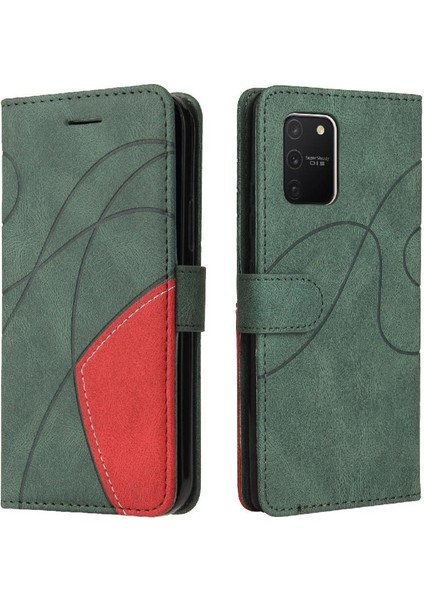Samsung Galaxy S10 Lite Kickstand Koruyucu Iki Renkli Dikiş Için Kılıf (Yurt Dışından)