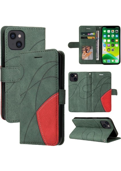 Kart Yuvası Standı ile IPhone 15 Pu Deri Flip Folio Kılıf (Yurt Dışından)