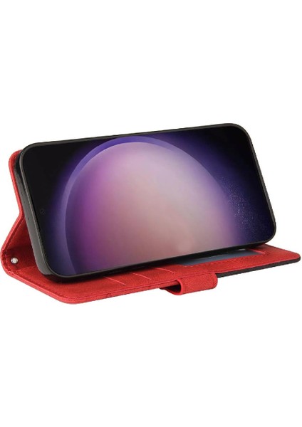 Samsung Galaxy S24 Ultra Iki Renkli Dikiş Pu Deri Flip Case (Yurt Dışından) modelleri