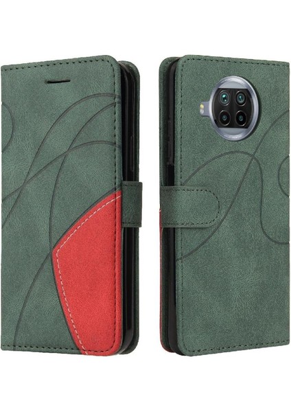 Xiaomi 10T Lite Için Kılıf Pu ile Iki Renkli Dikiş Kickstand Koruyucu (Yurt Dışından)