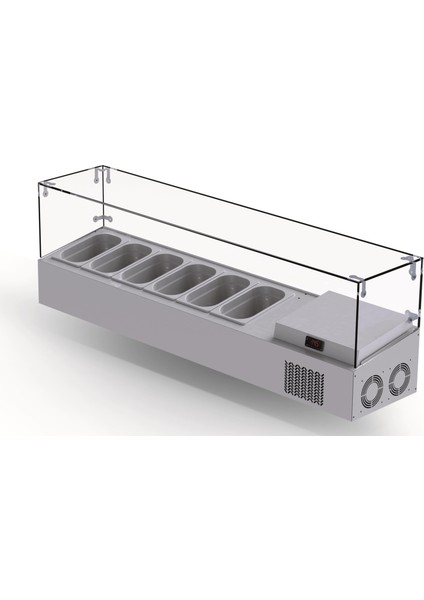 Set Üstü Saladbar Cam Kapak Gn 1/4-150: 6 Adet