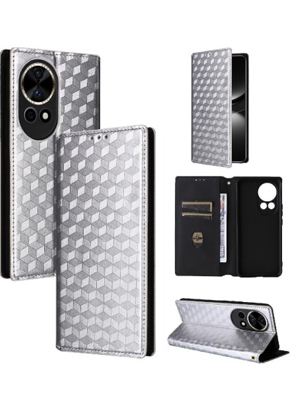Huawei Nova 12 Için Kılıf Manyetik Kapatma Cüzdan 3D Desen Pu Deri (Yurt Dışından)