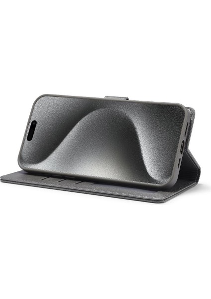 Tutucu ile iphone 15 Pro Max Buzağı Doku Yatay Flip Case (Yurt Dışından)