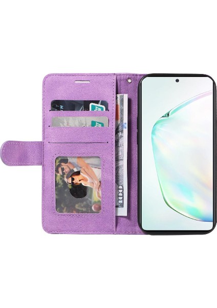 Samsung Galaxy Not 10 Lite Için Kılıf Pu Deri Flip Folio Kılıf Kickstand (Yurt Dışından)