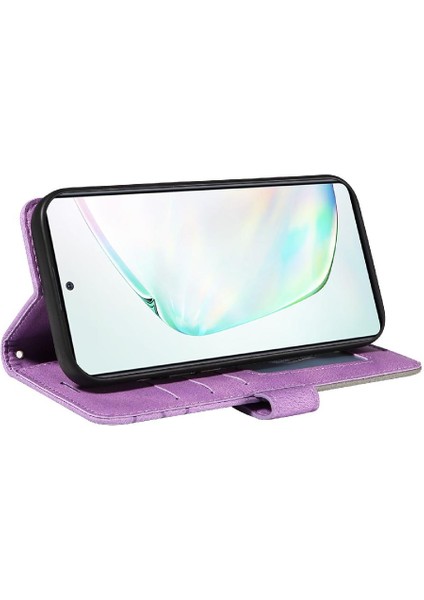 Samsung Galaxy Not 10 Lite Için Kılıf Pu Deri Flip Folio Kılıf Kickstand (Yurt Dışından)