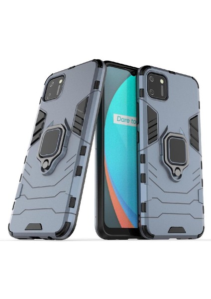 Realme C11 Için Kılıf 360 &deg; Dönen Halka Darbeye Kapak Kickstand Askeri (Yurt Dışından)