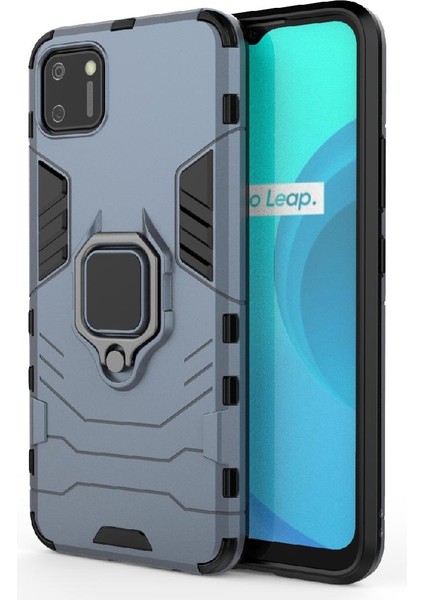 Realme C11 Için Kılıf 360 &deg; Dönen Halka Darbeye Kapak Kickstand Askeri (Yurt Dışından) fiyatları