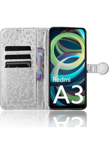 Xiaomi Redmi A3 Geometrik Desen Manyetik Toka Deri Cüzdan (Yurt Dışından) modelleri