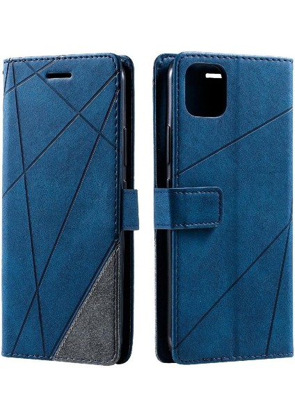 Realme C11 Kart Tutucu Için Kickstand Manyetik Cüzdan Flip Folio Pu (Yurt Dışından)