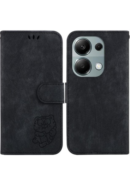 Xiaomi Poco M6 Pro 4g Kabartmalı Sevimli Kaplan Kartı Cep Tutucu (Yurt Dışından)