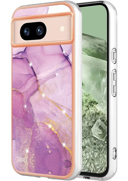 Google Piksel 8A Ince Tpu Koruma Mermer Desen Yumuşak Tampon Için Kılıf (Yurt Dışından)