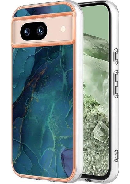 Google Piksel 8A Silikon Tampon Darbeye Dayanıklı Tpu Mermer ile Uyumlu (Yurt Dışından)