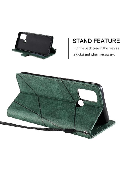 Realme C17 Darbeye Dayanıklı Manyetik Pu Deri Kart Tutucu Kickstand Için Kılıf (Yurt Dışından)