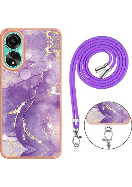 Oppo A78 4g Mermer Crossbody Kordon Askısı Tampon Anti-Scratch Için Kılıf (Yurt Dışından) modelleri