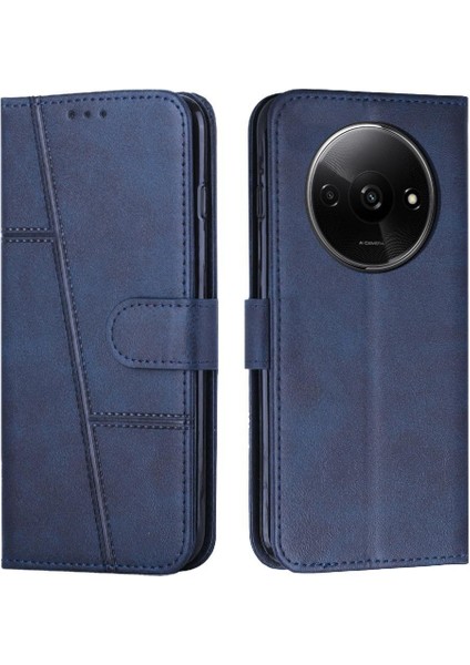 Xiaomi Redmi A3 Için Kılıf Tam Koruma Pu Deri Darbeye Kapak Çevirin (Yurt Dışından)
