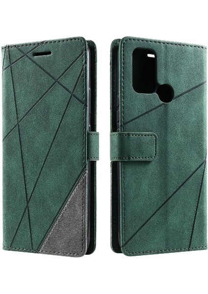 Realme C17 Darbeye Dayanıklı Manyetik Pu Deri Kart Tutucu Kickstand Için Kılıf (Yurt Dışından)