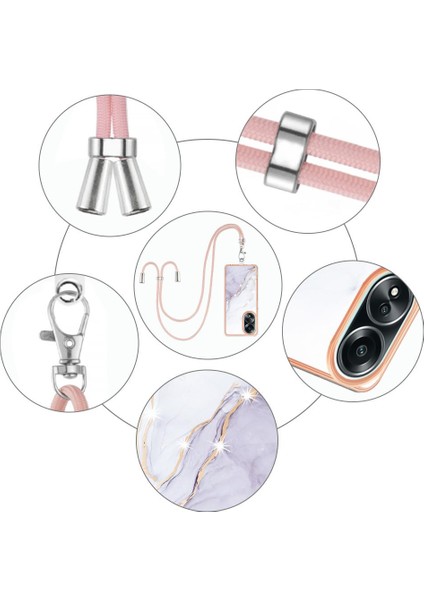 Oppo A58 4g Mermer Tampon Anti-Çizik Yumuşak Crossbody Kordon Için Kılıf (Yurt Dışından) indirimleri