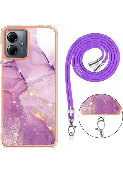 Motorola Moto G14 Tampon Mermer Crossbody Kordon Askısı Yumuşak (Yurt Dışından) indirimleri