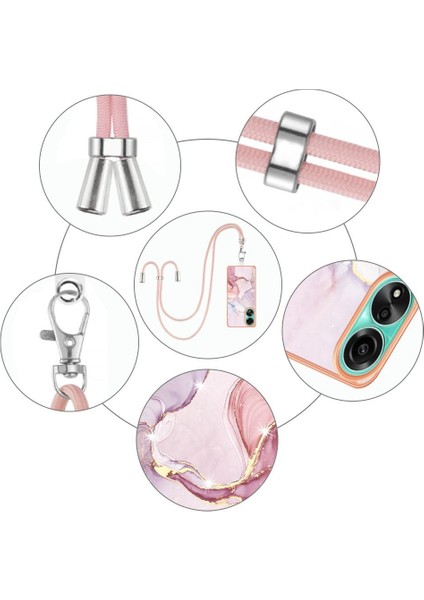 Oppo A78 4g Mermer Crossbody Kordon Askısı Tampon Anti-Scratch Için Kılıf (Yurt Dışından) modelleri