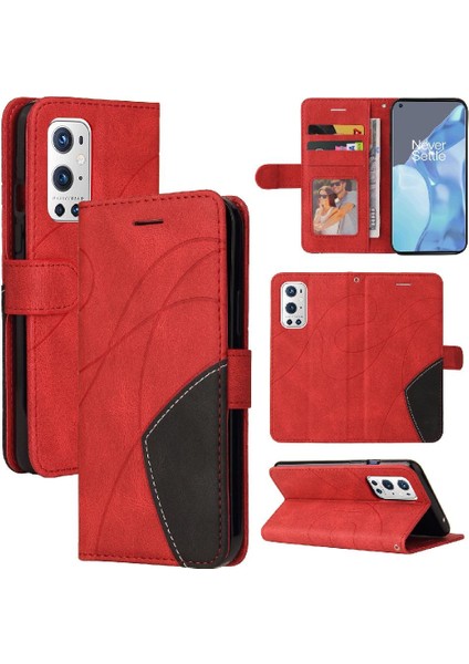 Kart Yuvası Standı Iki Renkli Dikiş Kickstand ile Oneplus 9 Pro Için Kılıf (Yurt Dışından) fiyatları