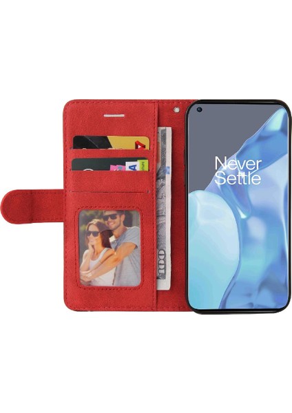 Kart Yuvası Standı Iki Renkli Dikiş Kickstand ile Oneplus 9 Pro Için Kılıf (Yurt Dışından) modelleri