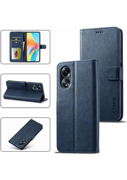 Tutucu Kart Yuvaları ile Oppo A78 4g Için Kılıf Cüzdan Buzağı Doku Flip Case (Yurt Dışından)