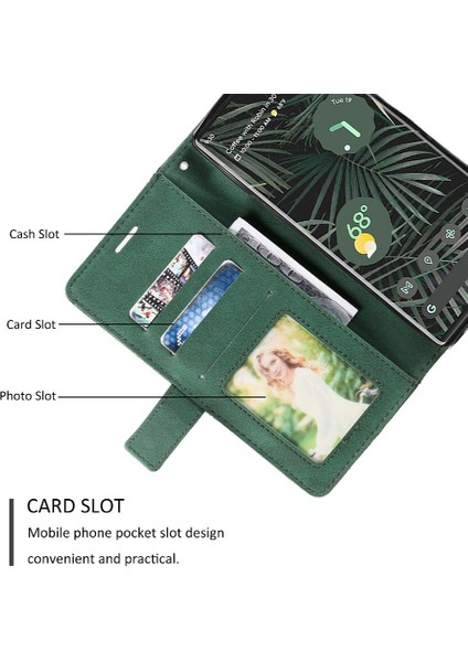 Google Piksel 7 Pro Kart Tutucu Için Kılıf Kickstand Cüzdan Flip Folio Pu (Yurt Dışından) modelleri