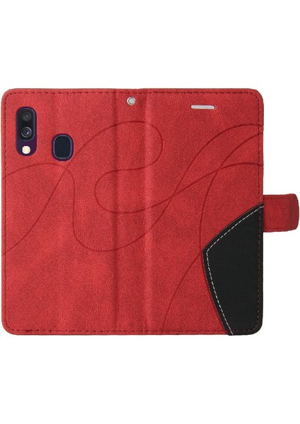 Kart Yuvası Standı Pu ile Samsung Galaxy A40 Iki Renkli Dikiş Için Kılıf (Yurt Dışından) indirimleri