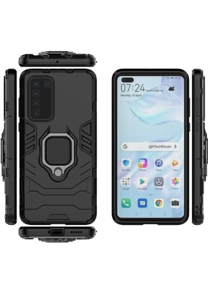 Huawei P40 Askeri Damla Koruma Kickstand Darbeye Kapak (Yurt Dışından)