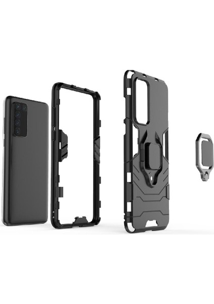 Huawei P40 Askeri Damla Koruma Kickstand Darbeye Kapak (Yurt Dışından)