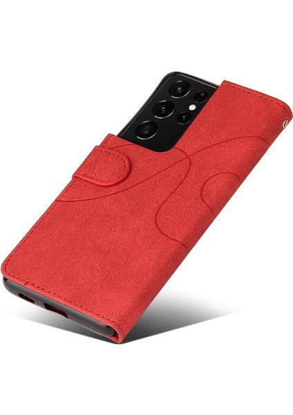 Samsung Galaxy S21 Ultra Pu Deri Flip Folio Kılıf Kickstand (Yurt Dışından) fırsatları
