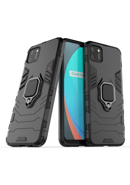 Realme C11 Için Kılıf 360 &deg; Dönen Halka Darbeye Kapak Kickstand Askeri (Yurt Dışından)
