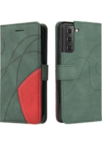 Samsung Galaxy S21 Fe Pu Deri Flip Folio Kılıf ile Iki Renkli (Yurt Dışından)