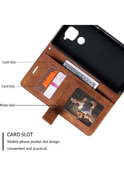 Xiaomi Redmi Not 9 Için Kılıf Pu Deri Kart Tutucu Kickstand Manyetik (Yurt Dışından)