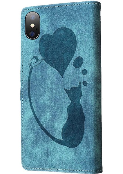 IPhone X/xs Kabartmalı Sevimli Kedi Tutucu Kapak Cüzdan Kılıf Flip (Yurt Dışından)