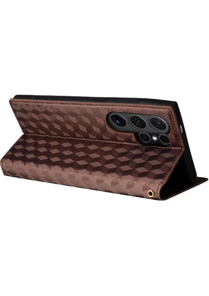 Samsung Galaxy S24 Ultra Pu Deri Manyetik Kapatma 3D Desen (Yurt Dışından) fiyatları