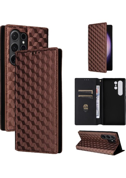 Samsung Galaxy S24 Ultra Pu Deri Manyetik Kapatma 3D Desen (Yurt Dışından) fırsatları